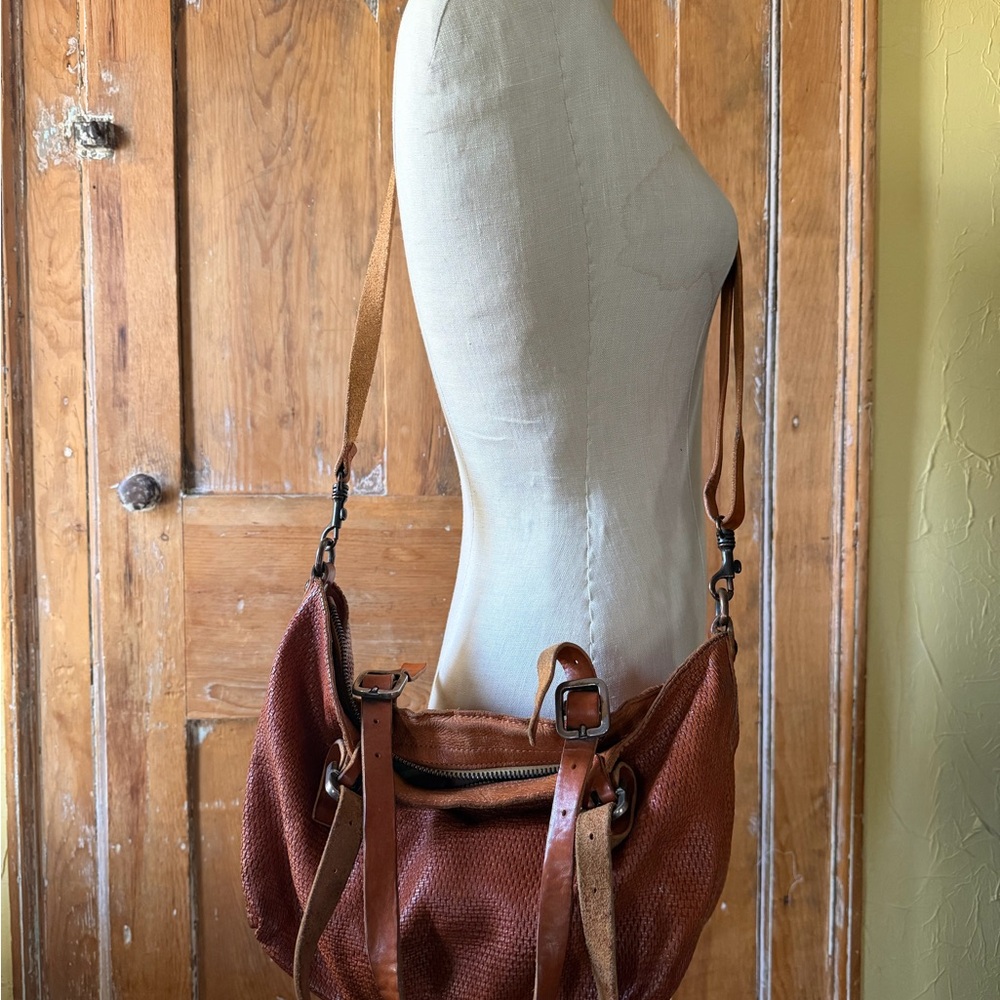 Campomaggi Woven Leather Crossbody Bag - Rust - Picture 2 of 14